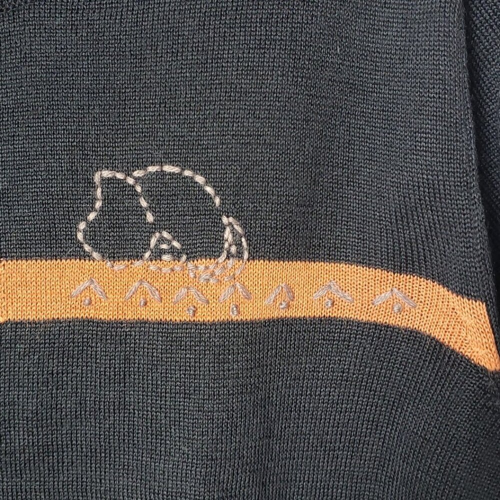 999rst Womens Knit Sweater With Multicolor Collar & Animal Embroidery  Medium - Picture 8 of 14